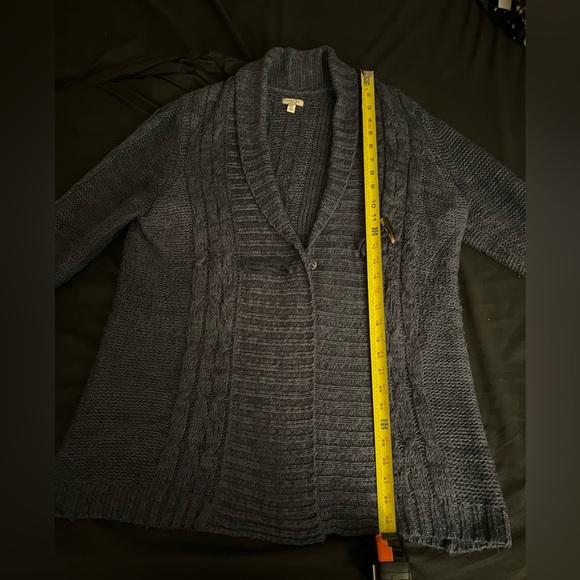 Women’s Sonoma toggle closure denim blue color sweater in size xl - Picture 9 of 11